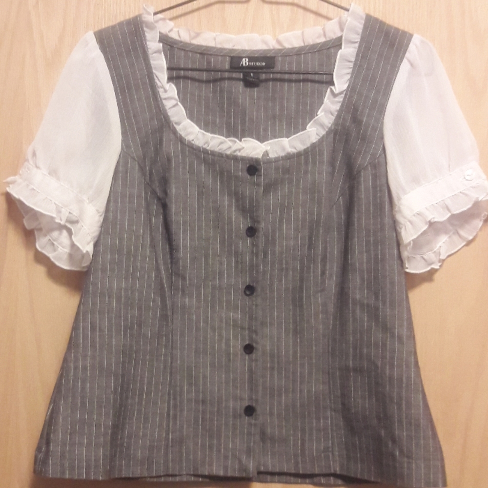 AB Studio Women's Grey Blouse